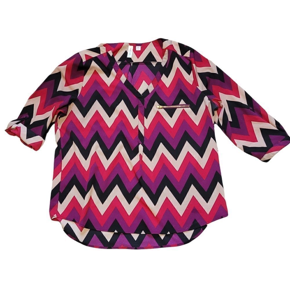 Multi color chevron blouse